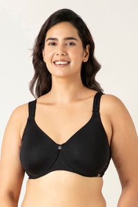 Mystic Curves Non-padded Wired Minimizer Bra - Black thumbnail 1