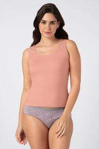 Rib Tank Top - Coral Pink thumbnail 1
