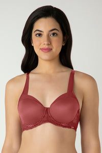 Glam Lace Padded Wired Balconette Bra - Cowhide - color option