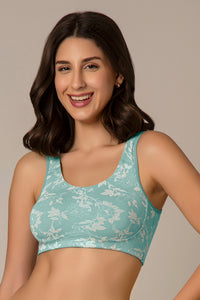 All Day Lounge Solid Non Padded Non-Wired Bra - Jiao Floral Print thumbnail 1