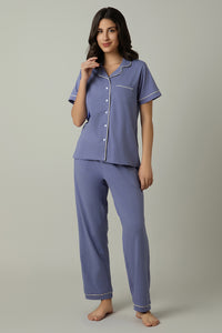 Sleep Button Down PJ Set - Lavender Violet thumbnail 1