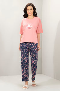 Lounge Laze PJ Set - Navy Floral Print - color option