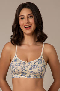Daily Support Non Padded Non-Wired Cotton Bra - Floral Print - color option