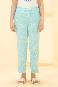 Full Length PJ Bottom - Blue Tint Floral Print - color option