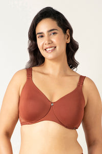 Mystic Curves Non-padded Wired Minimizer Bra - Mahogany - color option