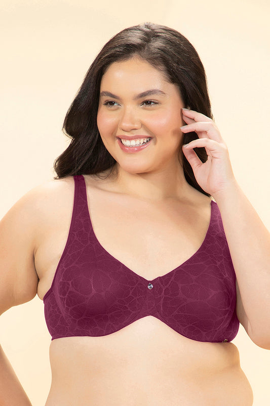 Sophistique Bliss Non-Padded Wired Minimizer Bra - Purple Potion