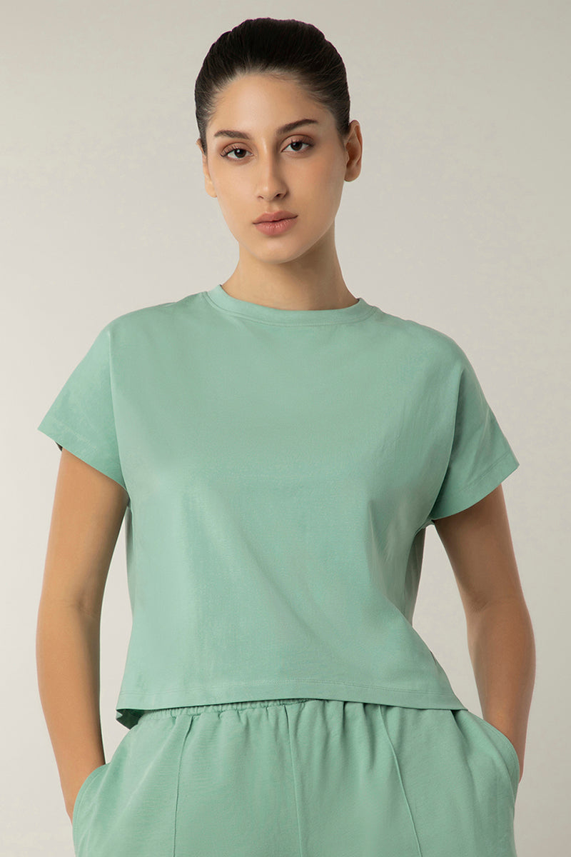 Essential Crop Top - Granite Green - Image 1 of 5