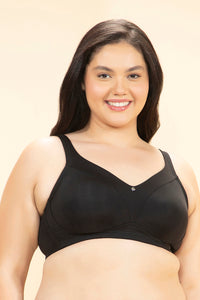 Regal Curves Non-Padded Non-Wired Minimizer Bra - Black - color option