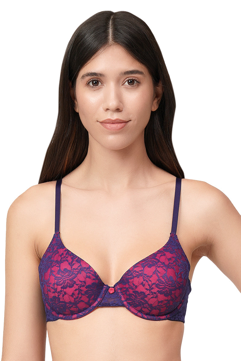 Lace Dream Padded Wired Lace Bra - Ink_N.P