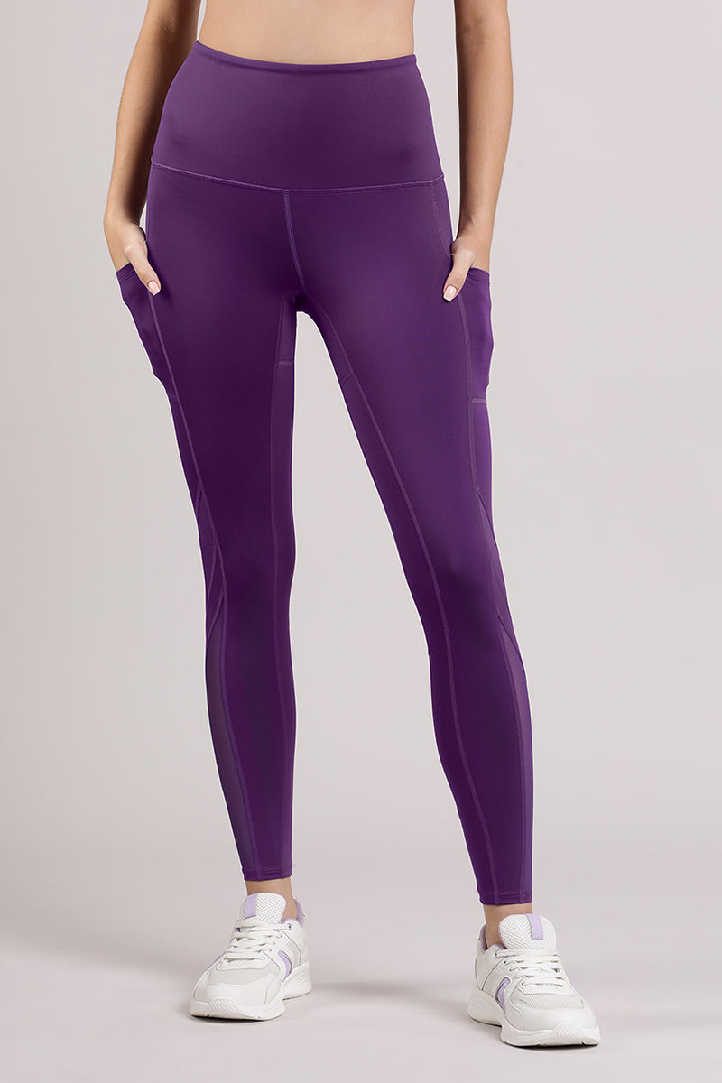 Energize Panelled Tights - Imperial Purple