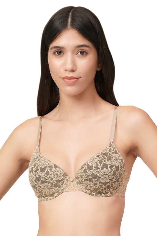 Lace Dream Padded Wired Lace Bra - Black_H.R