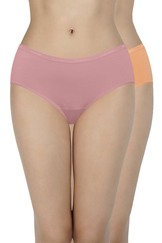 Solid Low Rise Assorted Hipster Panties (Pack of 2 Colors & Prints May Vary)