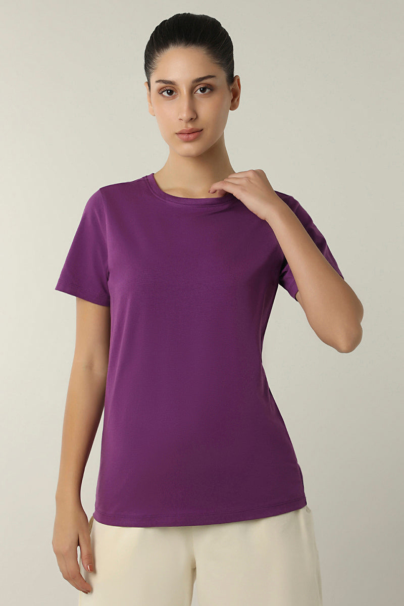 Essential Printed Tee - Imperial Purple - Image 1 of 5
