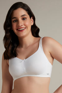 Dreamy comfort Non-Padded Non-Wired Cotton Bra - White thumbnail 1