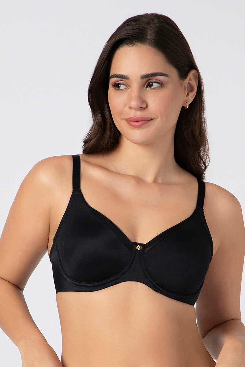 Buy Chic Contour Non-Padded Wired Minimizer Bra Black amanté