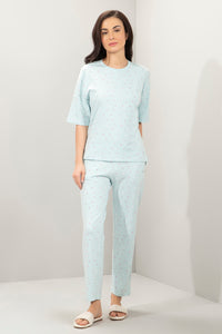 Lounge Laze PJ Set - Winter Blue Cherry Print - color option