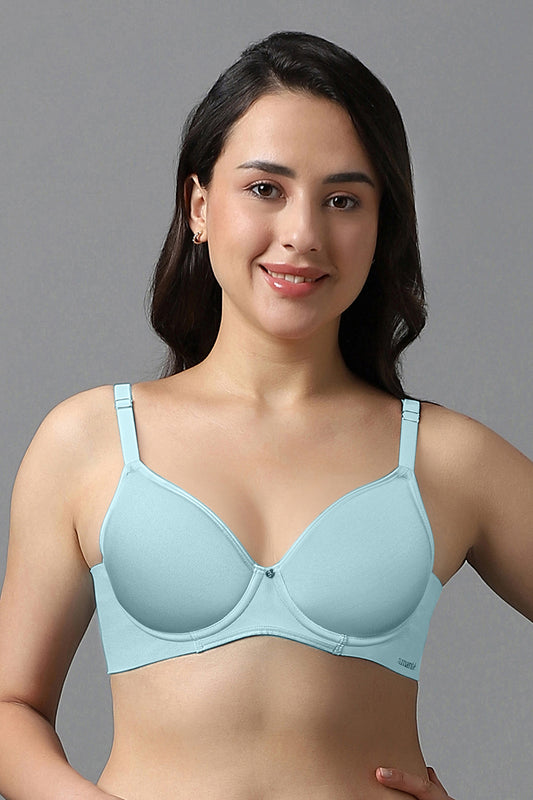 Airy Padded Wired Bra - Porcelain Blue