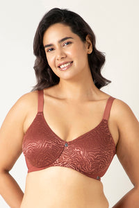 Mystic Elegance Non-padded Wired Minimizer Bra - Apple Butter - color option