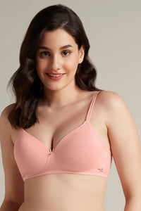 Simply Soft Padded Non-Wired Cotton Bra - Impatiens Pink - color option