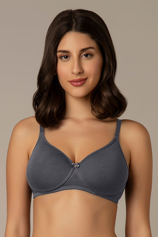 All Day Smooth Comfort Padded & Non-wired Bra - Gray Stone