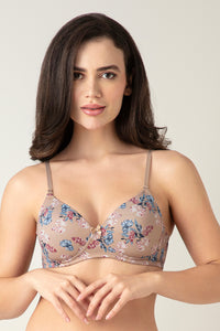 Smooth Charm Padded Wirefree Bra - Artistic Floral Stucco Pr thumbnail 6