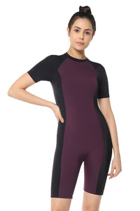Leg Suit With Sleeves - Chockeberry With Nero - color option