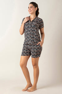 Sleep Shorts Set - Black Beauty Floral Print thumbnail 2