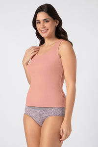 Rib Tank Top - Coral Pink thumbnail 2