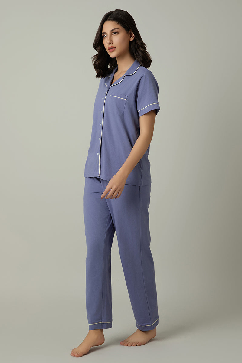 Buy Sleep Button Down PJ Set Lavender Violet amanté