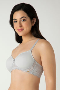 Lace Elegance Padded Non-Wired Bra - Micro Chip thumbnail 2