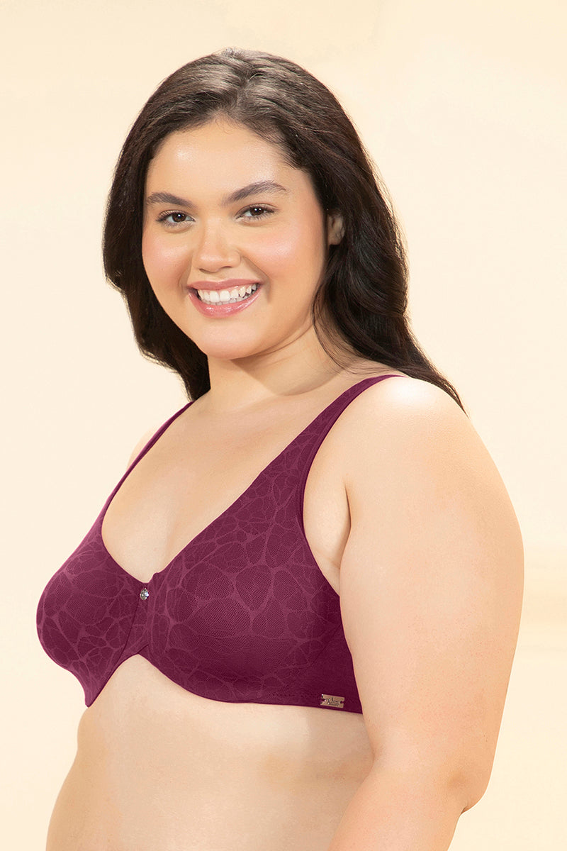 Sophistique Bliss Non-Padded Wired Minimizer Bra - Purple Potion - Image 2 of 5
