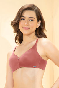 Effortless Support Padded Non-Wired Bra - Cherry Mahogany thumbnail 2
