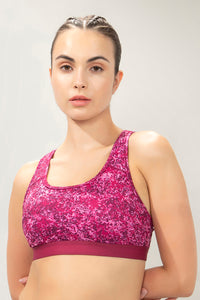 Energize Medium Impact Round Neck Sports Bra - Mosaic Print thumbnail 2