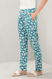 Full Length Pyjama Bottom - Storm Blue Floral Print thumbnail 2