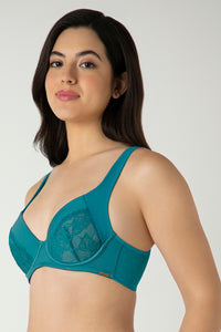Glam Padded Non-Wired Plunge Bra - Deep Lagoon thumbnail 2