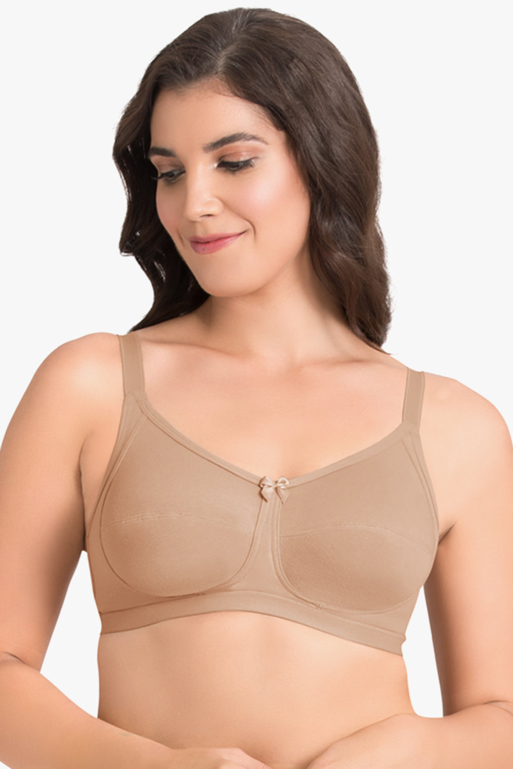 Ultimo Essential Cotton Non-Padded Non-Wired Bra (Pack of 2) - Sandalwood-Black