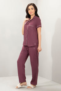 Half-Sleeves Sleep PJ Set - Egg Plant thumbnail 2