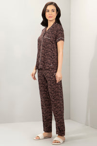 Half-Sleeves Sleep PJ Set - Burlwood Floral Print thumbnail 2