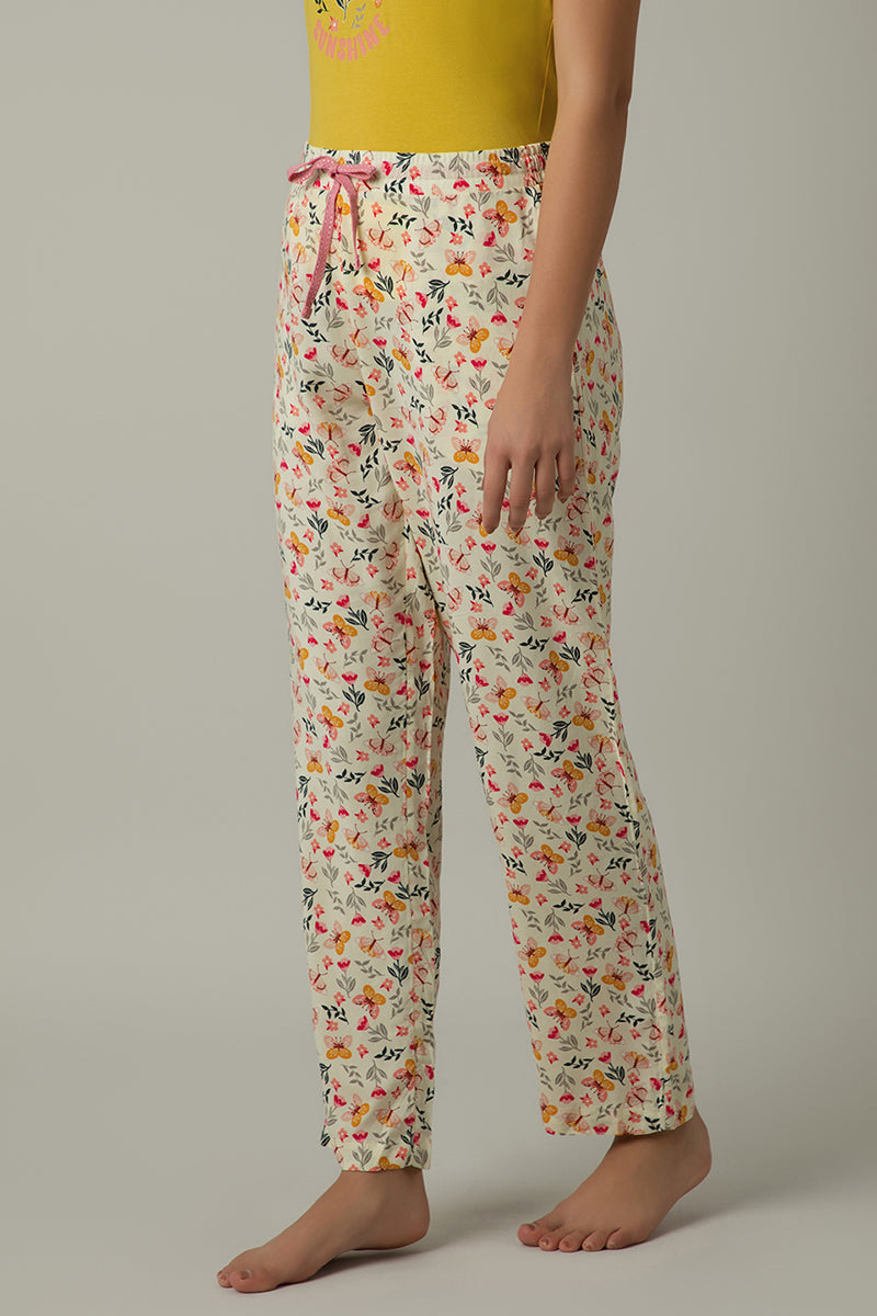 Full Length Pyjama Bottom - Afterglow Butterfly Print