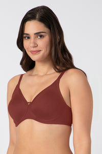 Chic Contour Non-Padded Wired Minimizer Bra - Caramel Nude thumbnail 2