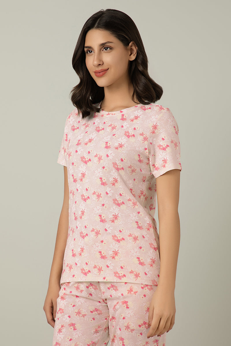 Scoop Neck Sleep Tee - Delicacy Floral Print - Image 2 of 4