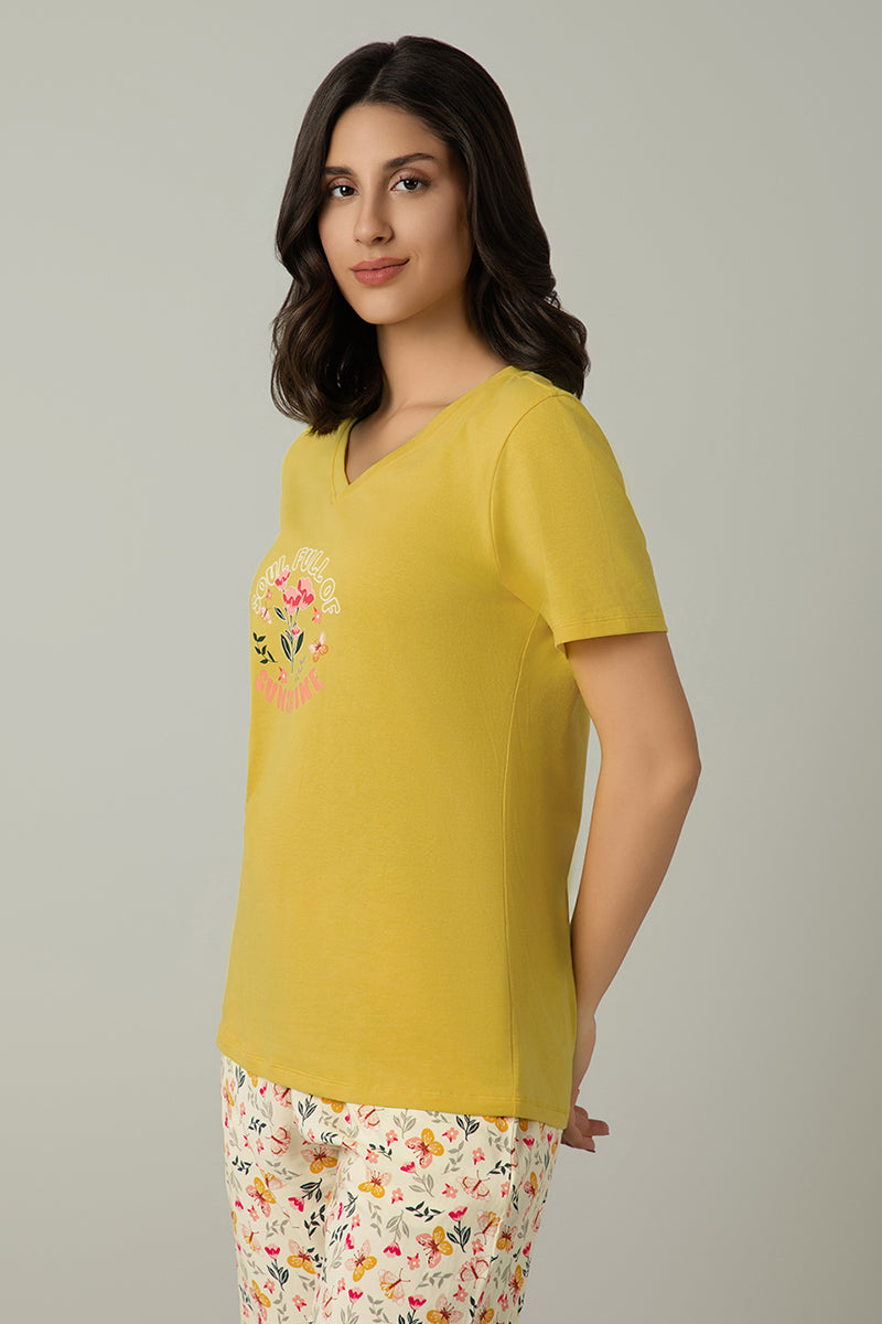 V-Neck Sleep Tee - Sunshine Print - Image 2 of 5