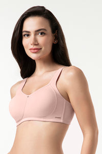 Cotton Super Support Solid Non-Padded Non-Wired Bra - Blush Pink thumbnail 2