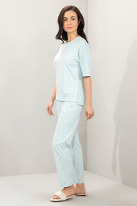 Lounge Laze PJ Set - Winter Blue Cherry Print thumbnail 2