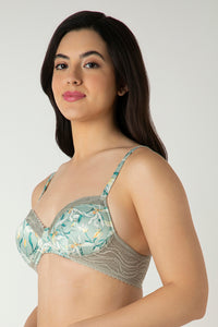Demure Padded Non-Wired Demi Bra - Tulip Harmony Print thumbnail 2