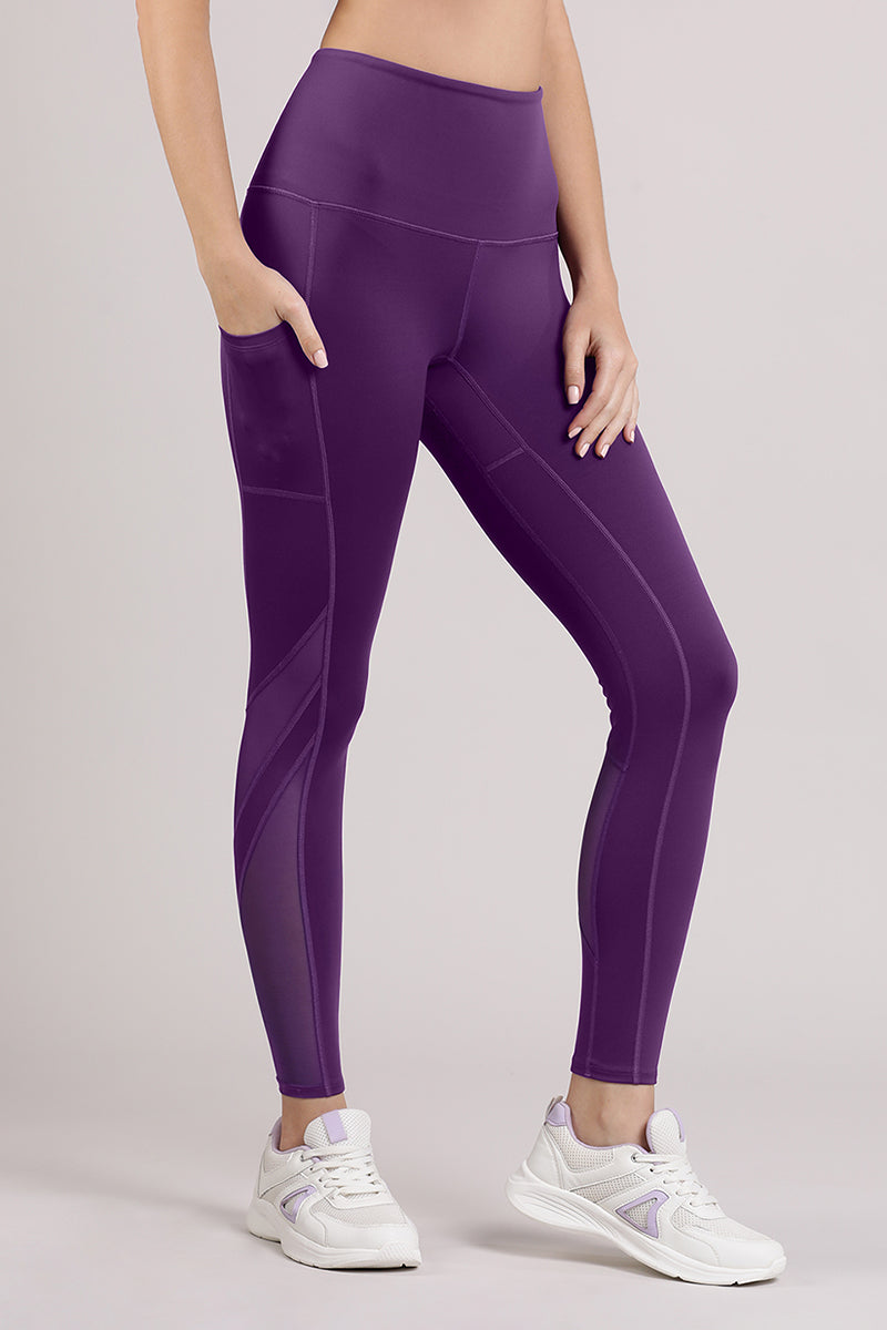 Energize Panelled Tights - Imperial Purple