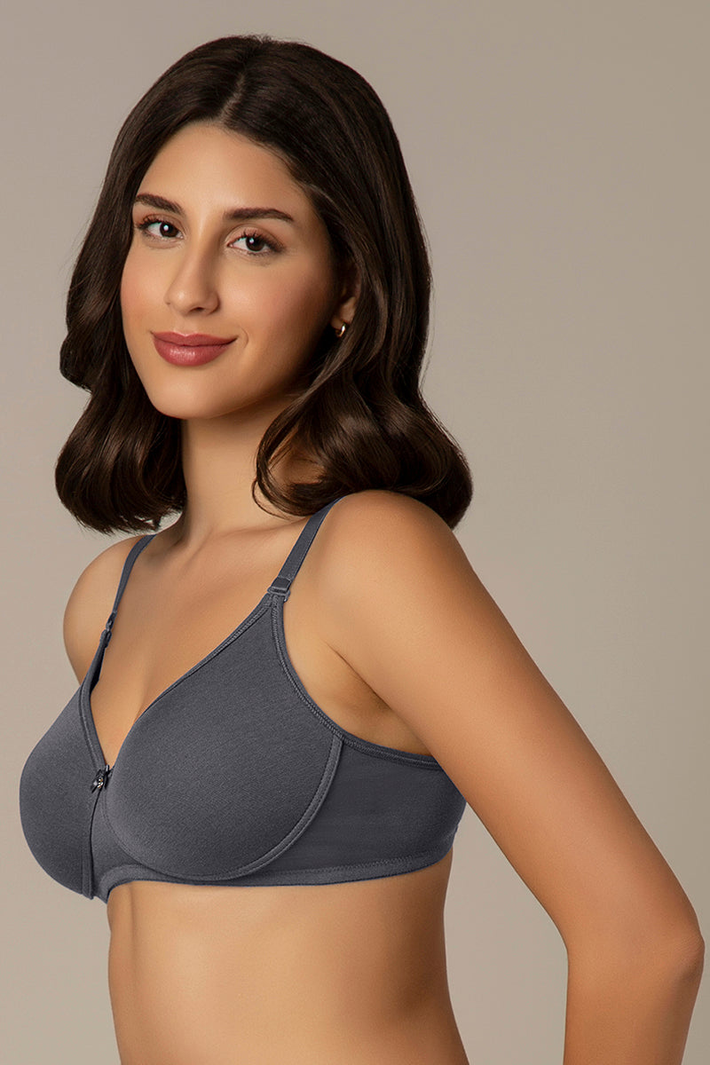 All Day Smooth Comfort Padded & Non-wired Bra - Gray Stone