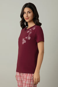 Scoop Neck Sleep Tee - Shoulder Floral Print thumbnail 2