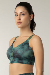 Energize Intense Sports Bra  - Marble Green Print thumbnail 2