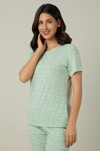 Scoop Neck Sleep Tee - Ditsy Misty Print thumbnail 2